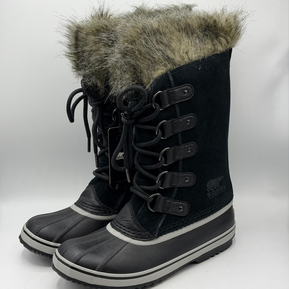 Sorel Joan of Arctic Waterproof Boots Black Faux Fur NL5203-010 Women's 9.5 READ